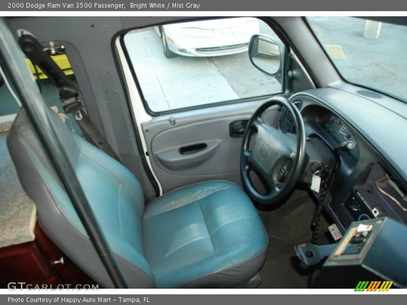 Bright White / Mist Gray 2000 Dodge Ram Van 3500 Passenger