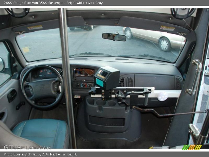 Bright White / Mist Gray 2000 Dodge Ram Van 3500 Passenger