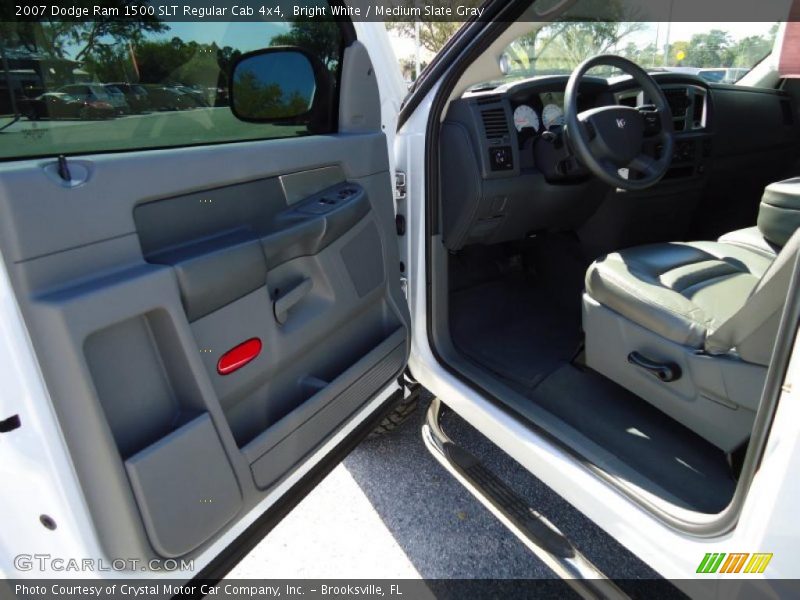 Bright White / Medium Slate Gray 2007 Dodge Ram 1500 SLT Regular Cab 4x4