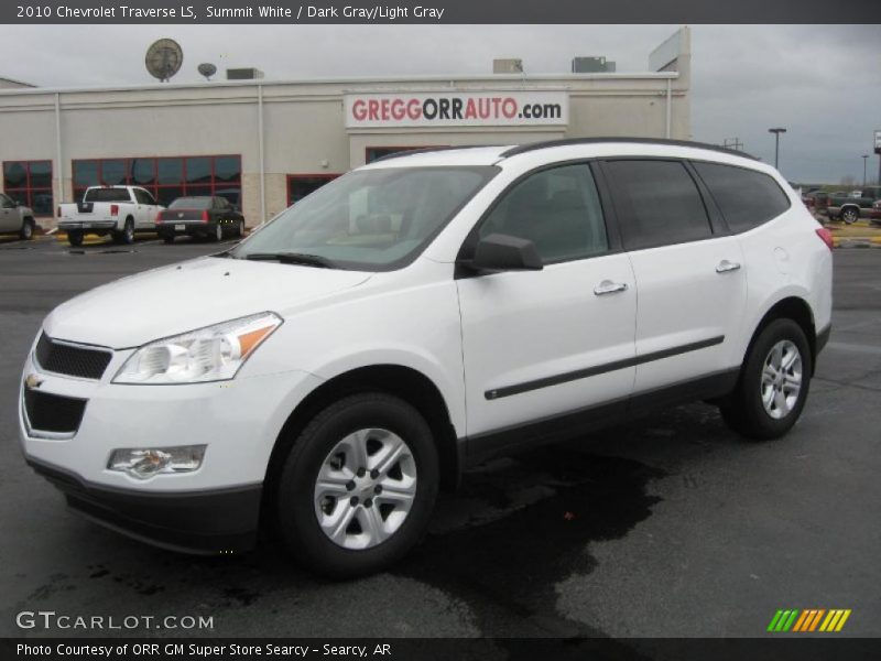 Summit White / Dark Gray/Light Gray 2010 Chevrolet Traverse LS