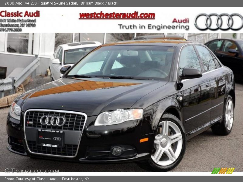 Brilliant Black / Black 2008 Audi A4 2.0T quattro S-Line Sedan