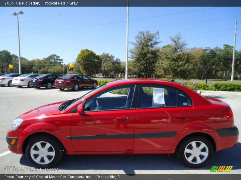Tropical Red / Gray 2006 Kia Rio Sedan