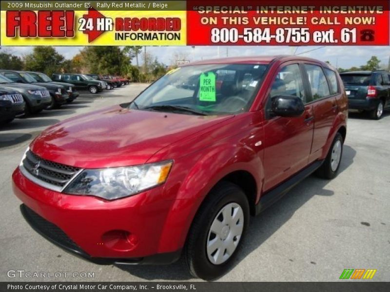 Rally Red Metallic / Beige 2009 Mitsubishi Outlander ES