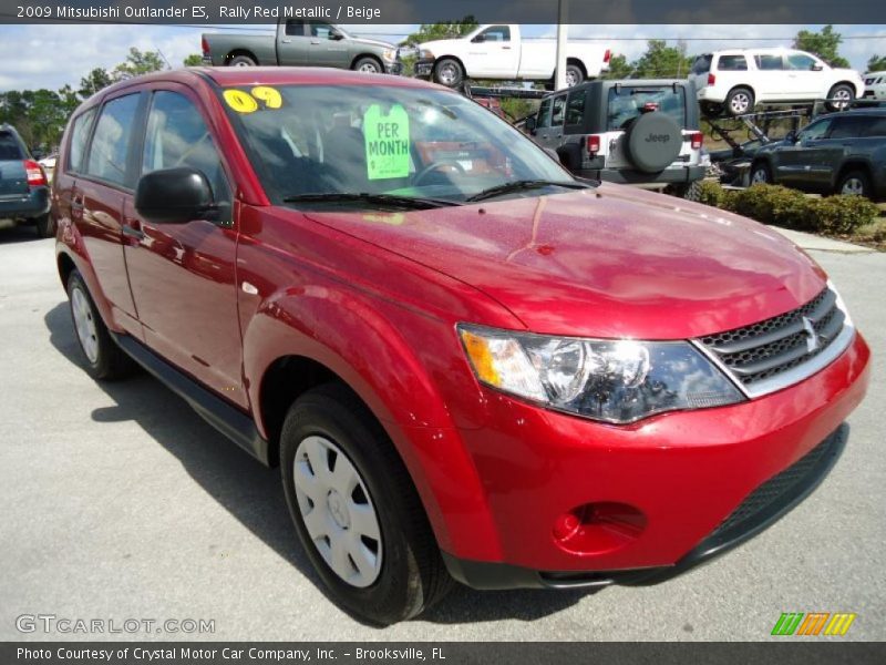 Rally Red Metallic / Beige 2009 Mitsubishi Outlander ES