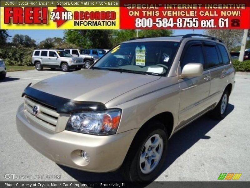Sonora Gold Metallic / Ivory Beige 2006 Toyota Highlander I4