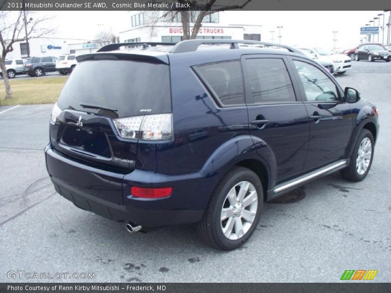 Cosmic Blue Metallic / Black 2011 Mitsubishi Outlander SE AWD