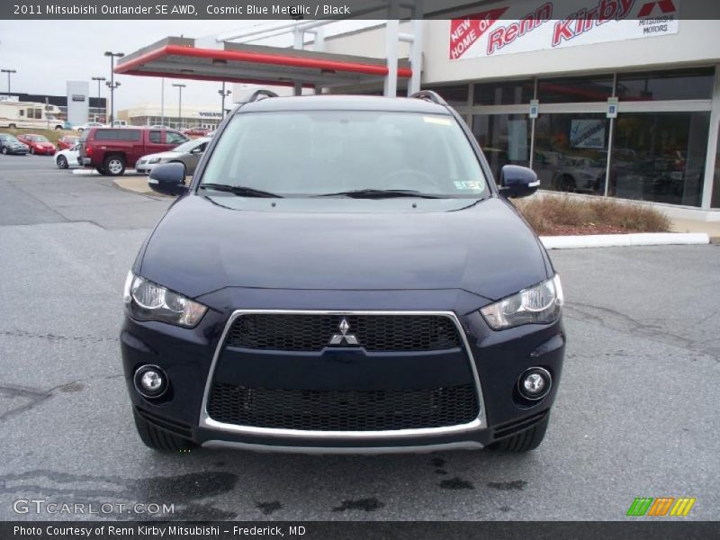 Cosmic Blue Metallic / Black 2011 Mitsubishi Outlander SE AWD