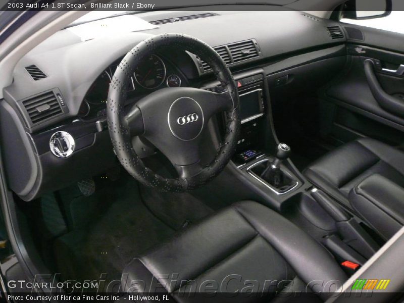 Brilliant Black / Ebony 2003 Audi A4 1.8T Sedan