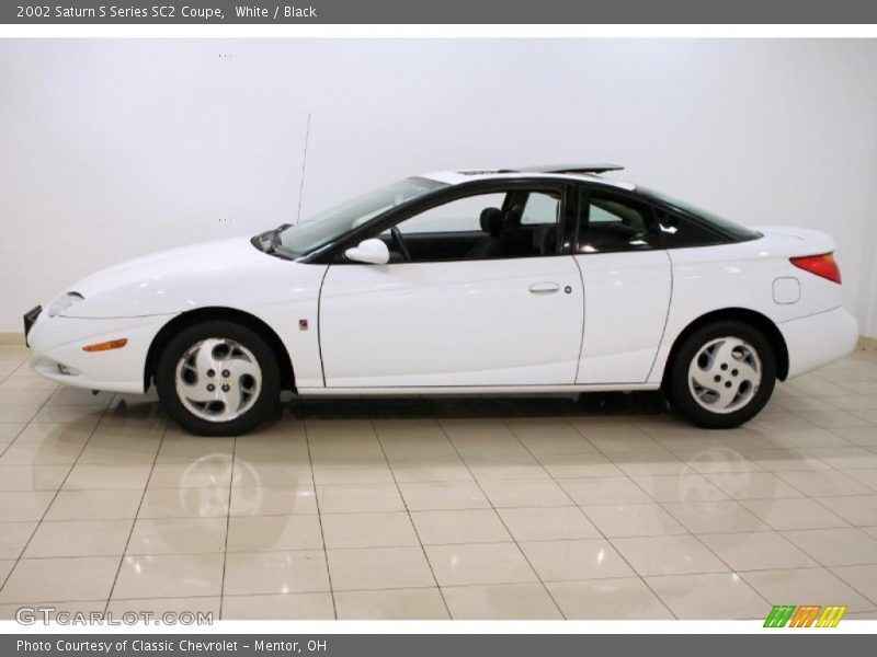 White / Black 2002 Saturn S Series SC2 Coupe