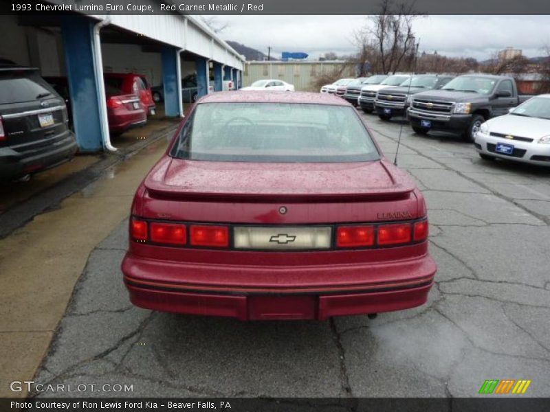 Red Garnet Metallic / Red 1993 Chevrolet Lumina Euro Coupe