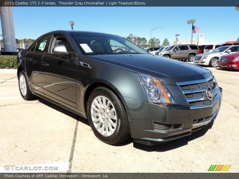 Thunder Gray ChromaFlair / Light Titanium/Ebony 2011 Cadillac CTS 3.0 Sedan