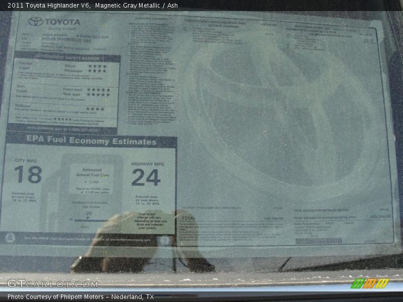 Magnetic Gray Metallic / Ash 2011 Toyota Highlander V6