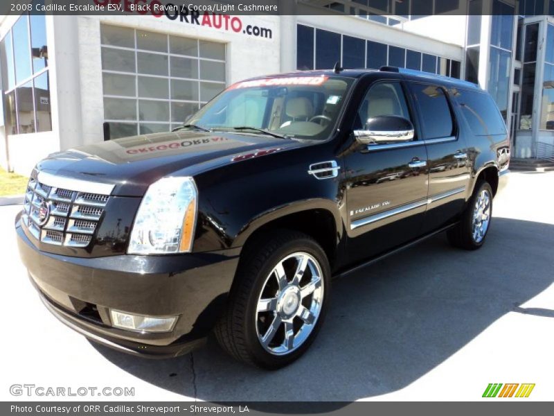 Black Raven / Cocoa/Light Cashmere 2008 Cadillac Escalade ESV