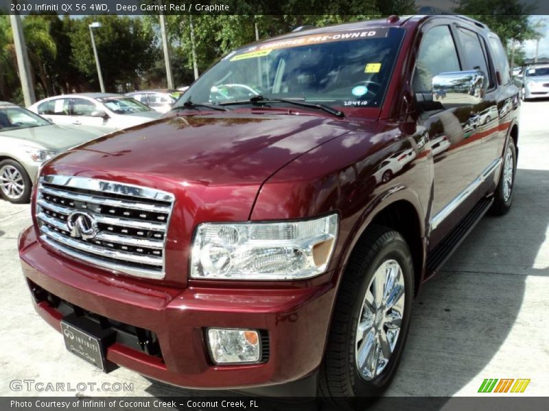 Deep Garnet Red / Graphite 2010 Infiniti QX 56 4WD