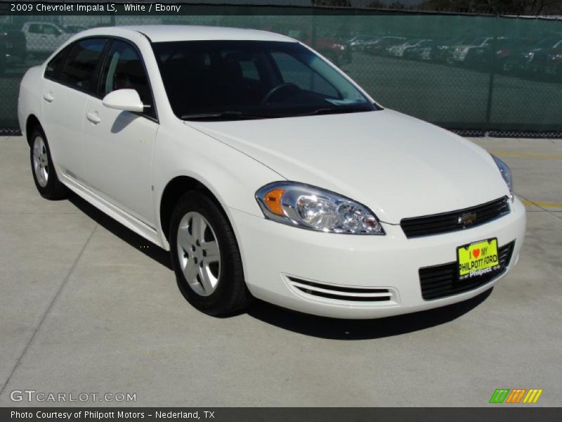 White / Ebony 2009 Chevrolet Impala LS