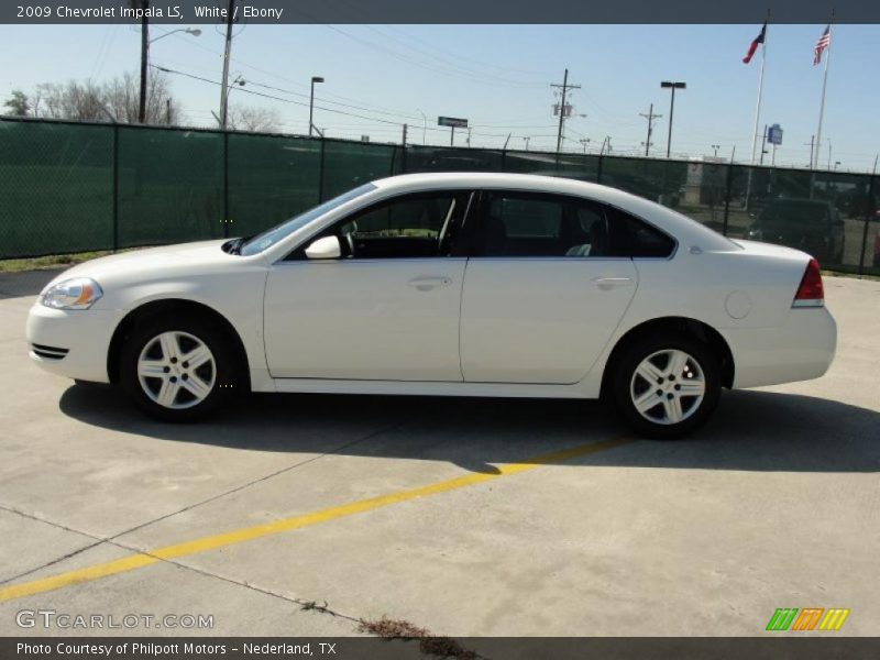 White / Ebony 2009 Chevrolet Impala LS