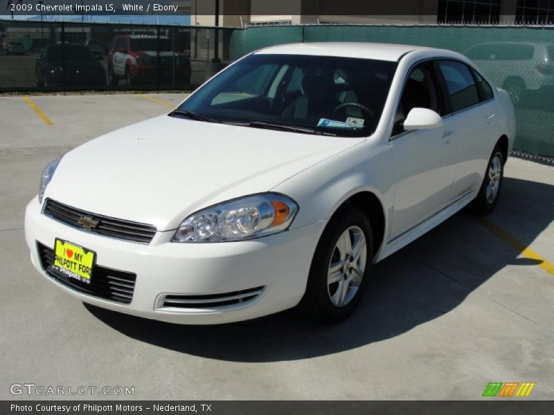 White / Ebony 2009 Chevrolet Impala LS