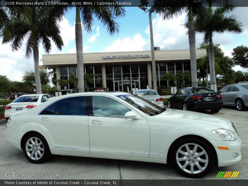 Arctic White / Cashmere/Savanna 2008 Mercedes-Benz S 550 Sedan
