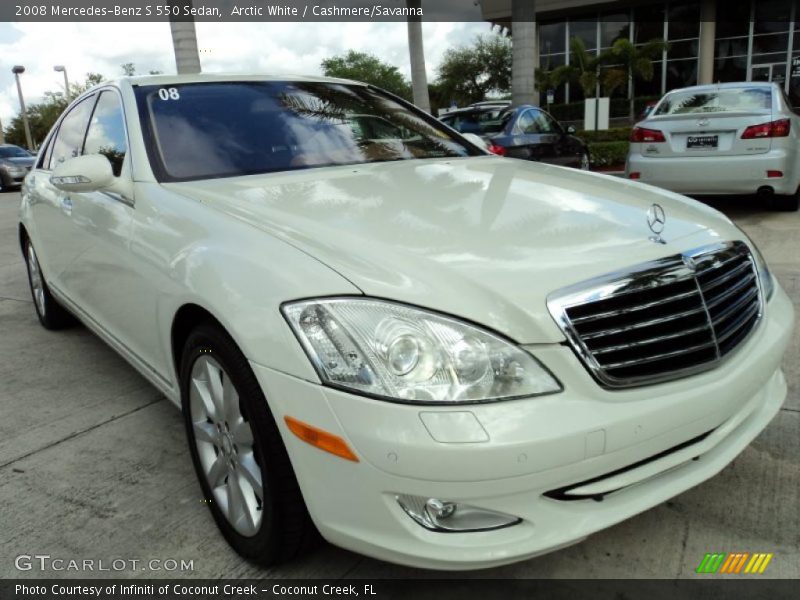 Arctic White / Cashmere/Savanna 2008 Mercedes-Benz S 550 Sedan