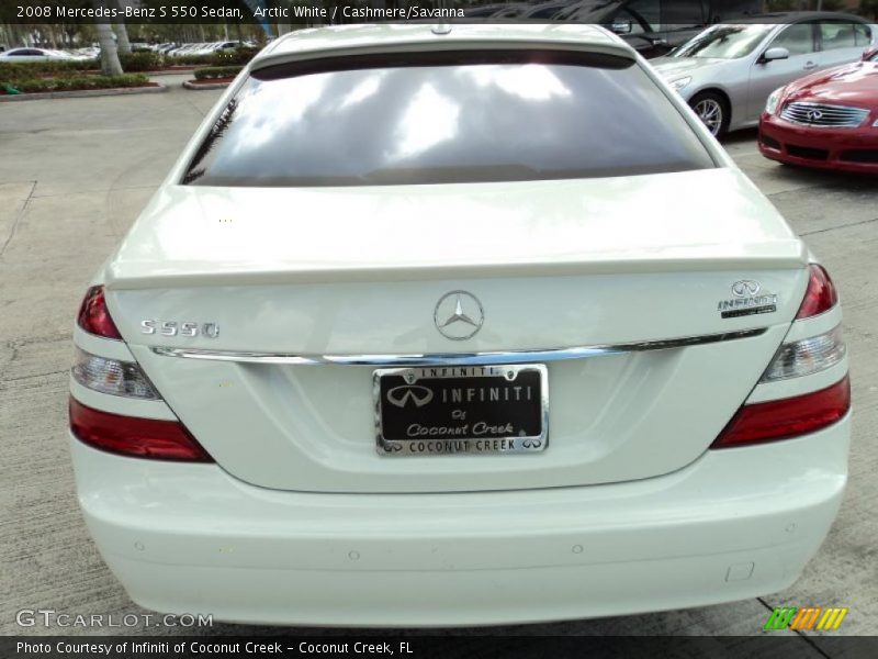 Arctic White / Cashmere/Savanna 2008 Mercedes-Benz S 550 Sedan