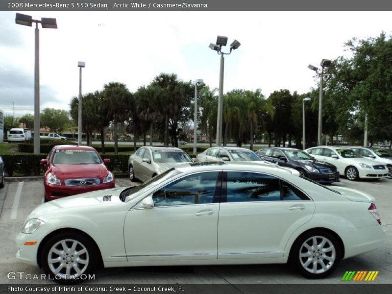 Arctic White / Cashmere/Savanna 2008 Mercedes-Benz S 550 Sedan