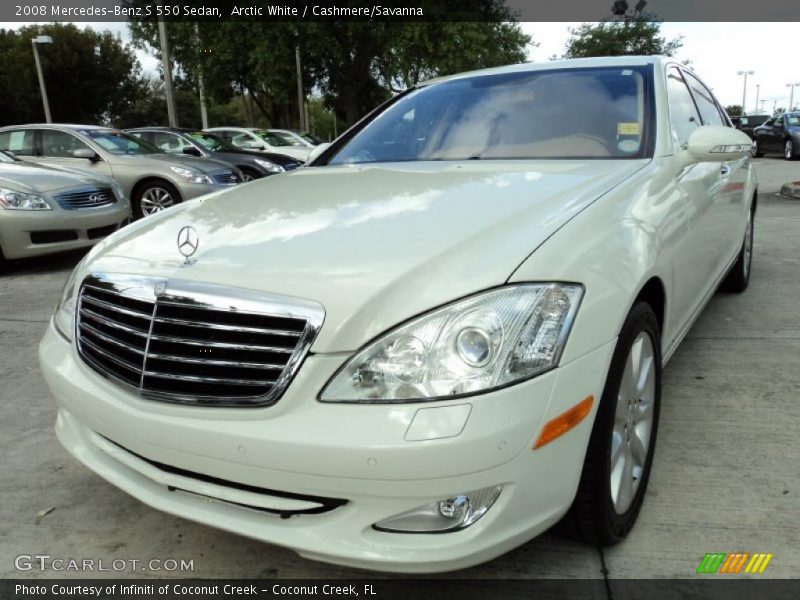 Arctic White / Cashmere/Savanna 2008 Mercedes-Benz S 550 Sedan