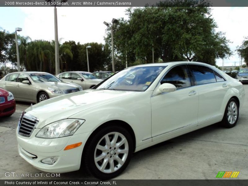 Arctic White / Cashmere/Savanna 2008 Mercedes-Benz S 550 Sedan