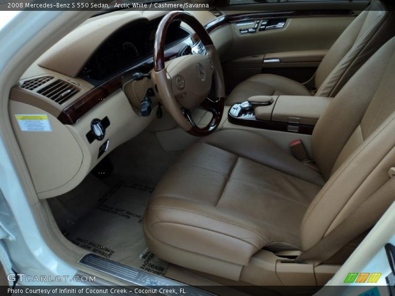 Arctic White / Cashmere/Savanna 2008 Mercedes-Benz S 550 Sedan