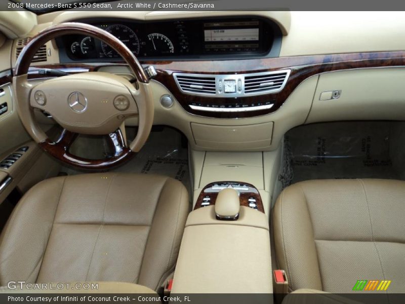 Arctic White / Cashmere/Savanna 2008 Mercedes-Benz S 550 Sedan