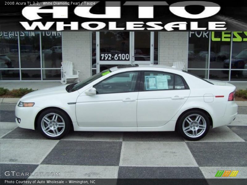 White Diamond Pearl / Taupe 2008 Acura TL 3.2