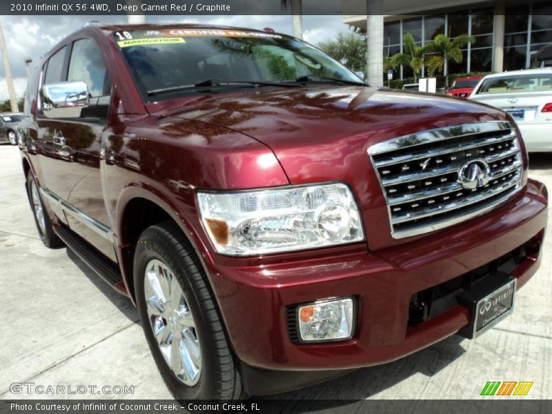 Deep Garnet Red / Graphite 2010 Infiniti QX 56 4WD