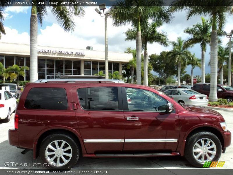 Deep Garnet Red / Graphite 2010 Infiniti QX 56 4WD