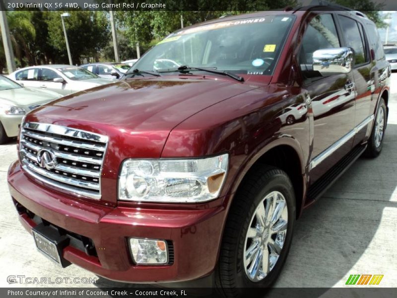Deep Garnet Red / Graphite 2010 Infiniti QX 56 4WD