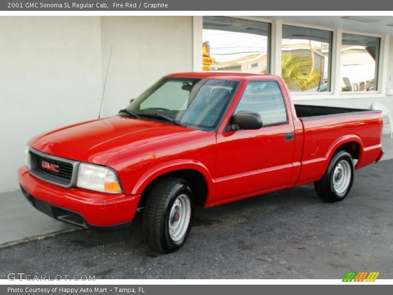 Fire Red / Graphite 2001 GMC Sonoma SL Regular Cab