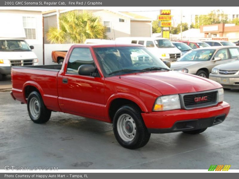 Fire Red / Graphite 2001 GMC Sonoma SL Regular Cab