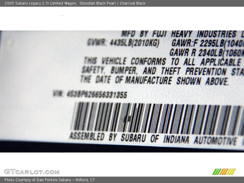 Obsidian Black Pearl / Charcoal Black 2005 Subaru Legacy 2.5i Limited Wagon