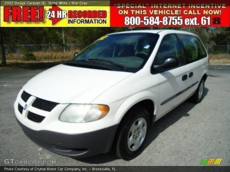Stone White / Mist Gray 2002 Dodge Caravan SE