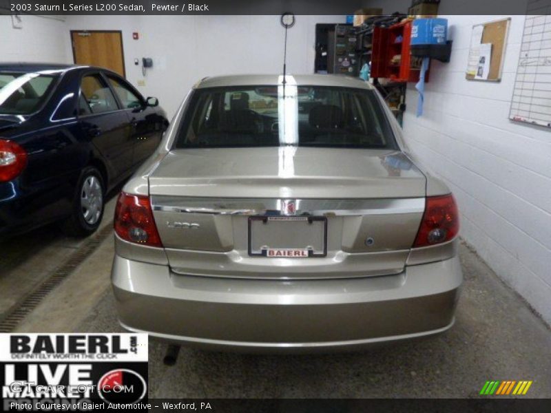 Pewter / Black 2003 Saturn L Series L200 Sedan