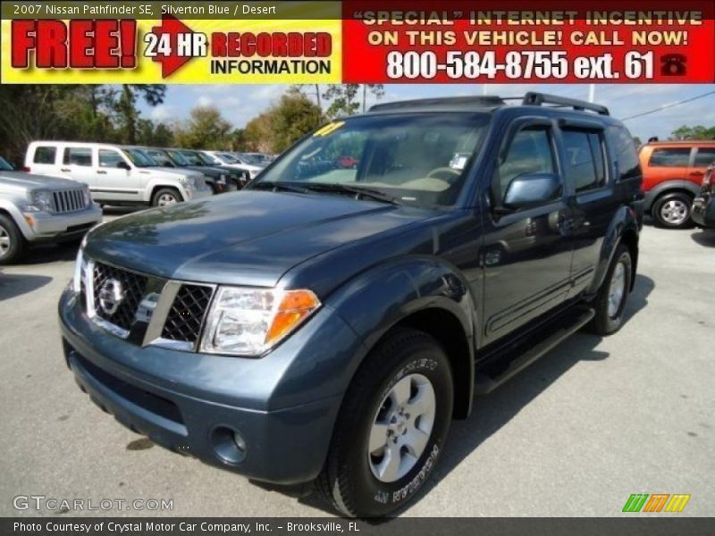 Silverton Blue / Desert 2007 Nissan Pathfinder SE
