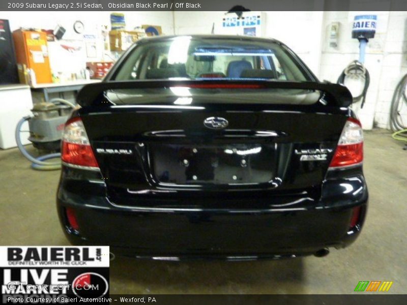 Obsidian Black Pearl / Off Black 2009 Subaru Legacy 2.5i Sedan