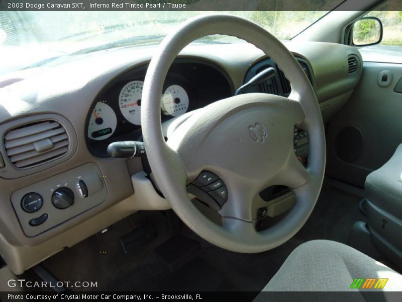 Inferno Red Tinted Pearl / Taupe 2003 Dodge Caravan SXT