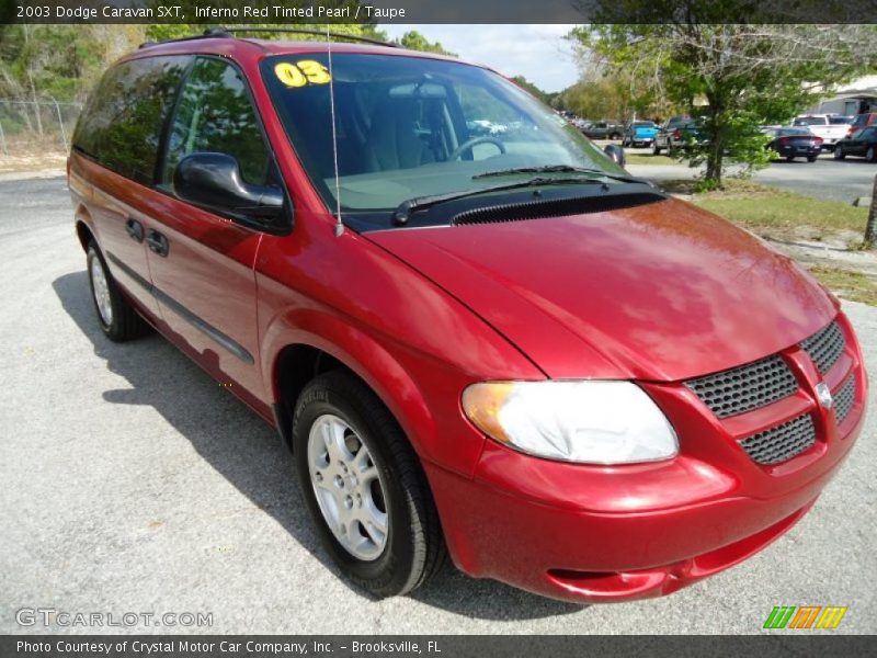 Inferno Red Tinted Pearl / Taupe 2003 Dodge Caravan SXT