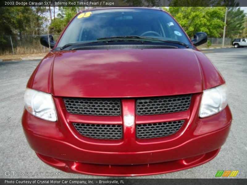 Inferno Red Tinted Pearl / Taupe 2003 Dodge Caravan SXT