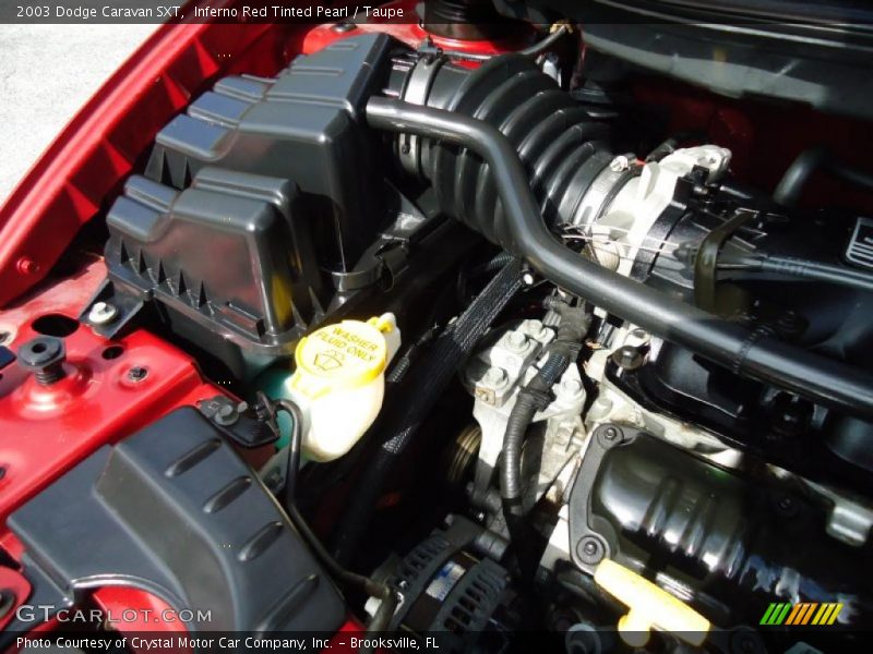 Inferno Red Tinted Pearl / Taupe 2003 Dodge Caravan SXT