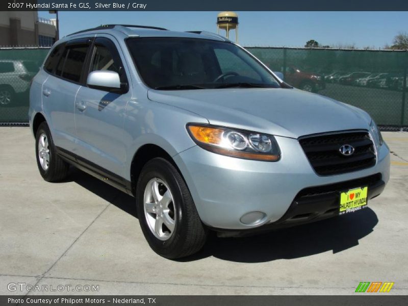 Silver Blue / Gray 2007 Hyundai Santa Fe GLS
