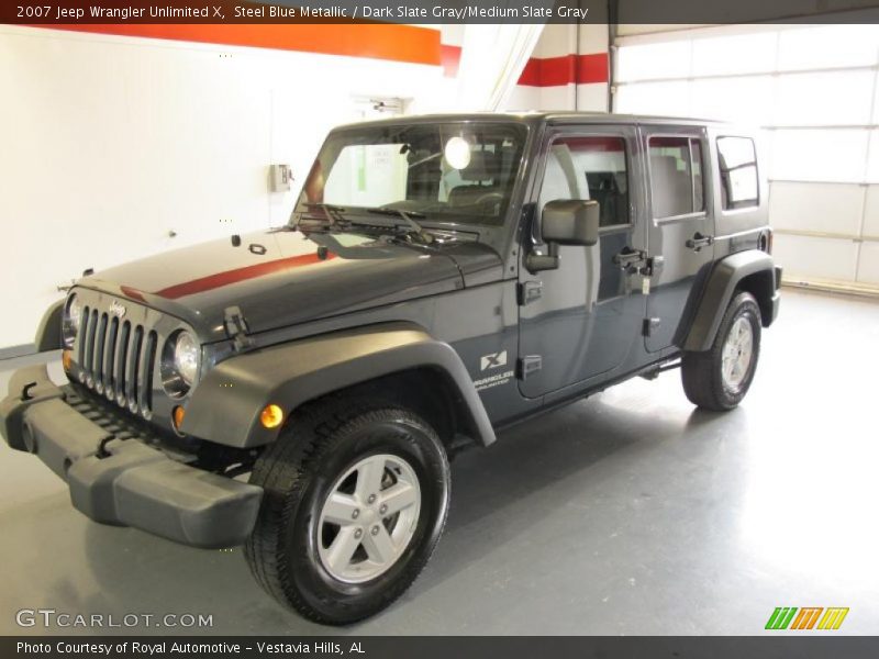 Steel Blue Metallic / Dark Slate Gray/Medium Slate Gray 2007 Jeep Wrangler Unlimited X