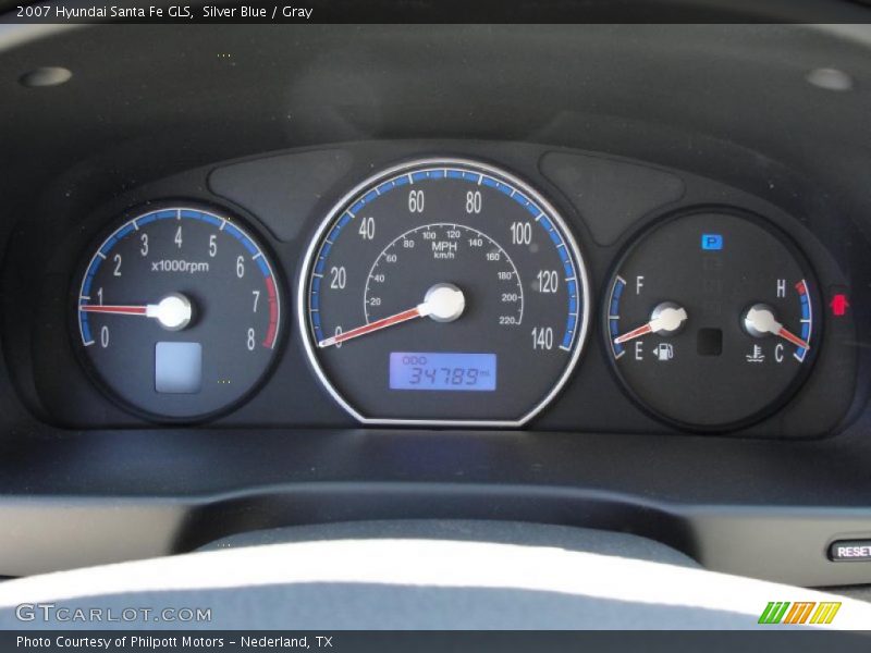 Silver Blue / Gray 2007 Hyundai Santa Fe GLS