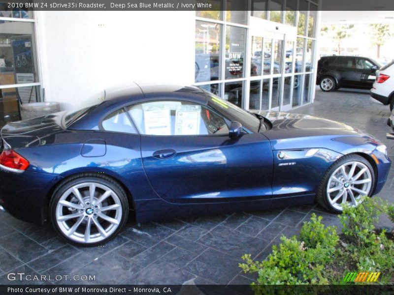 Deep Sea Blue Metallic / Ivory White 2010 BMW Z4 sDrive35i Roadster