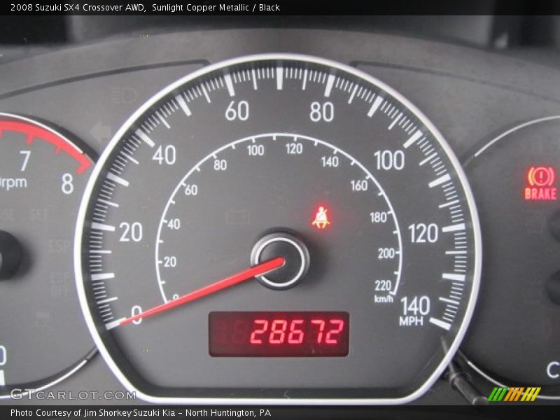 Sunlight Copper Metallic / Black 2008 Suzuki SX4 Crossover AWD