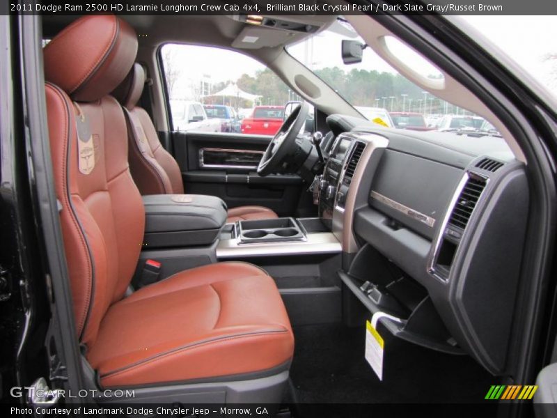 Brilliant Black Crystal Pearl / Dark Slate Gray/Russet Brown 2011 Dodge Ram 2500 HD Laramie Longhorn Crew Cab 4x4